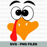 Turkey Face Svg, Funny Turkey Svg, Cute Kids Fall Shirt Design With Turkey Nose Template