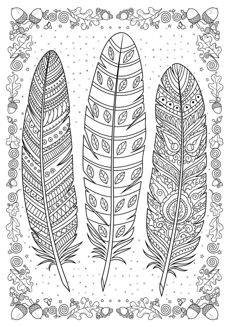 Turkey Feather Coloring Sheet - Fun Printable For Kids throughout Kids Craft Zone Feather Template