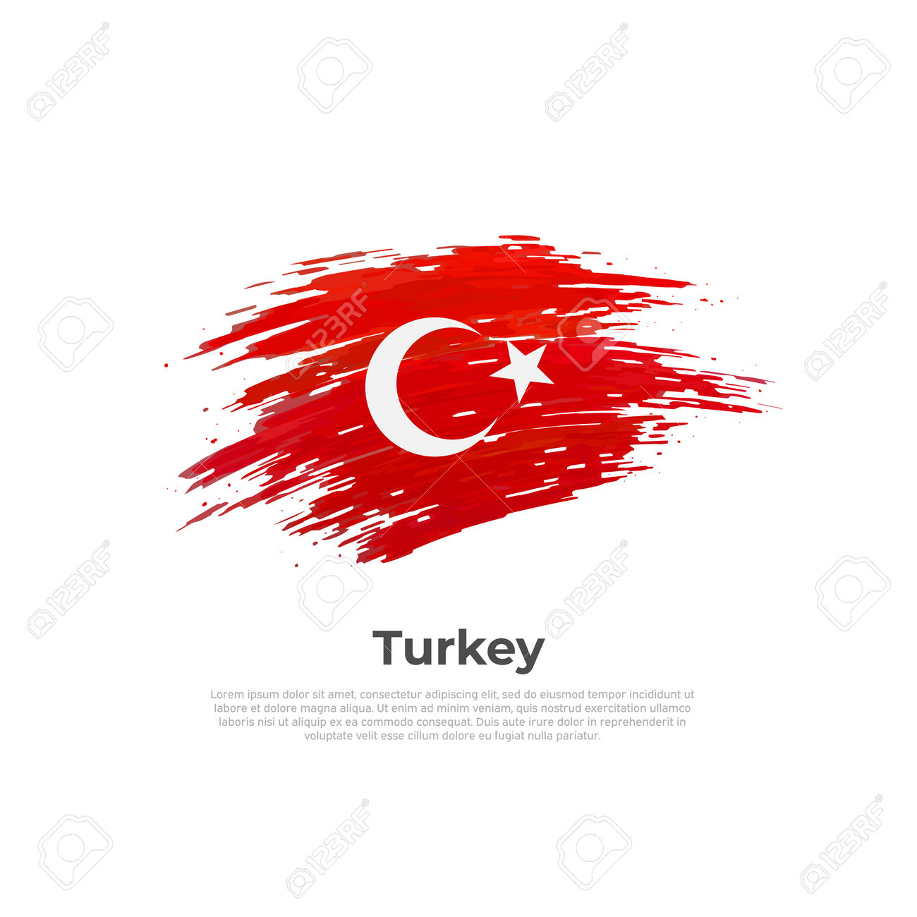 Turkey Flag Brush Strokes Colored Stripes Turkish Flag On A White pertaining to Turkey Flag Template