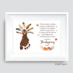 Turkey Footprint Craft, Poem, Thanksgiving Craft, Kids Baby Intended For Turkey Footprint Template