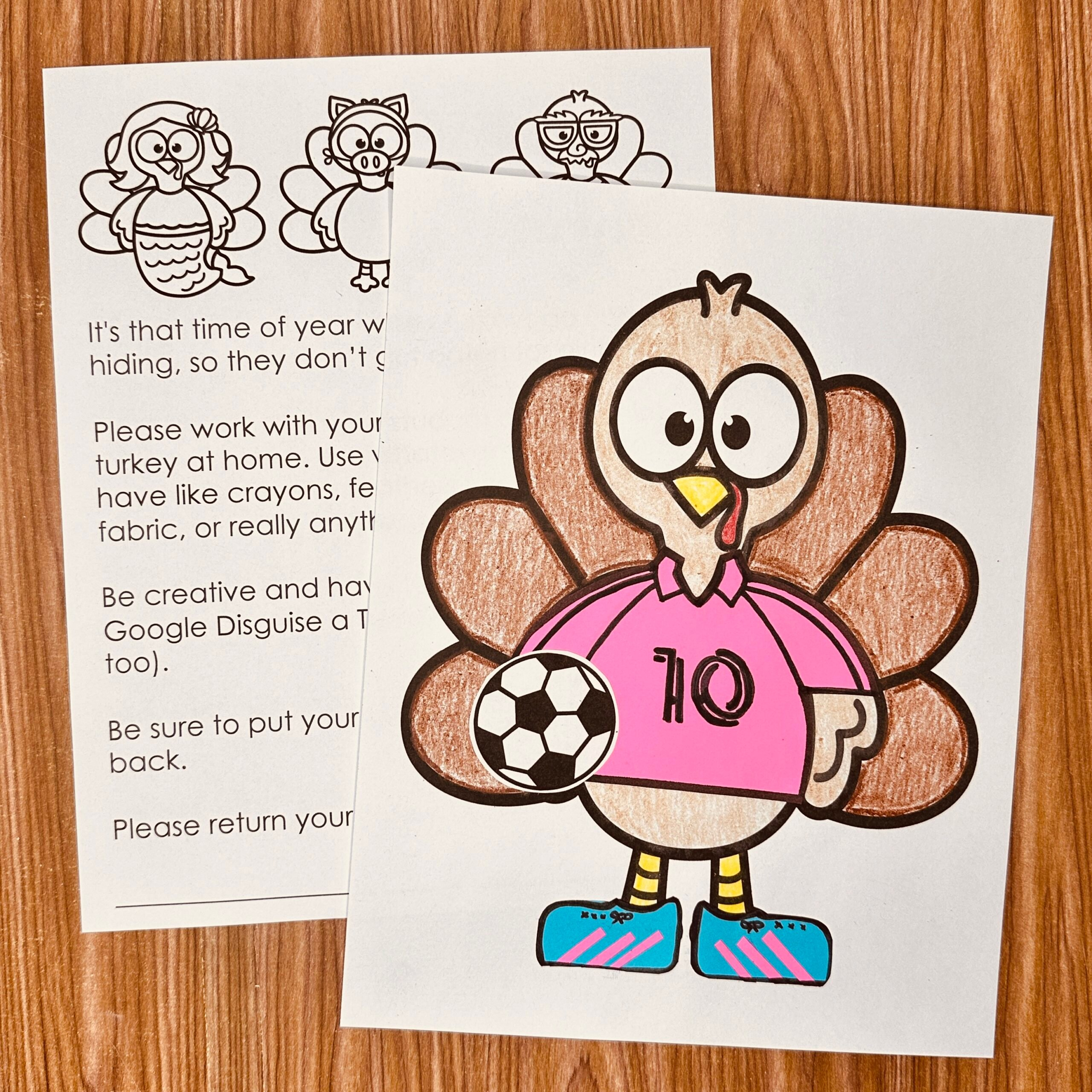 Turkey In Disguise Family Project - Simply Kinder + Printable in Disguise a Turkey Family Project Template