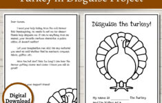 Turkey In Disguise Project | Turkey Printable | Thanksgiving Game regarding Turkey in Disguise Template Project