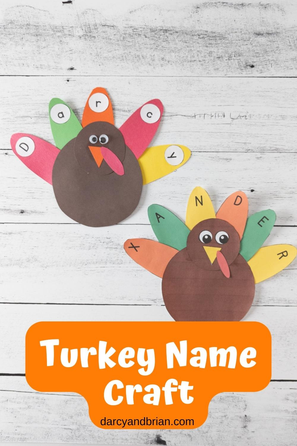 Turkey Name Craft | Thanksgiving Activity For Preschoolers for Turkey Name Craft Template
