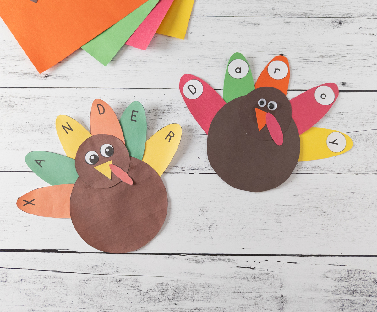 Turkey Name Craft | Thanksgiving Activity For Preschoolers with Name Turkey Craft Template