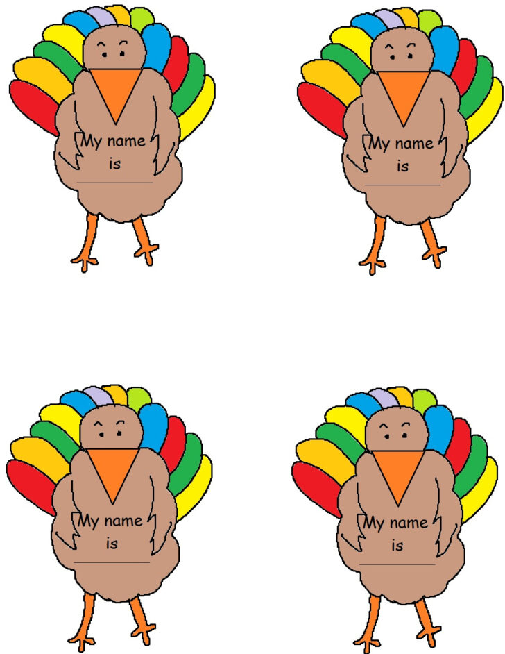 Free Printable Turkey Name Template