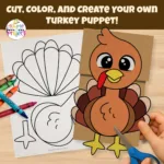 Turkey Paper Bag Puppet – Printable Craft Template For Kids In Turkey Puppet Template