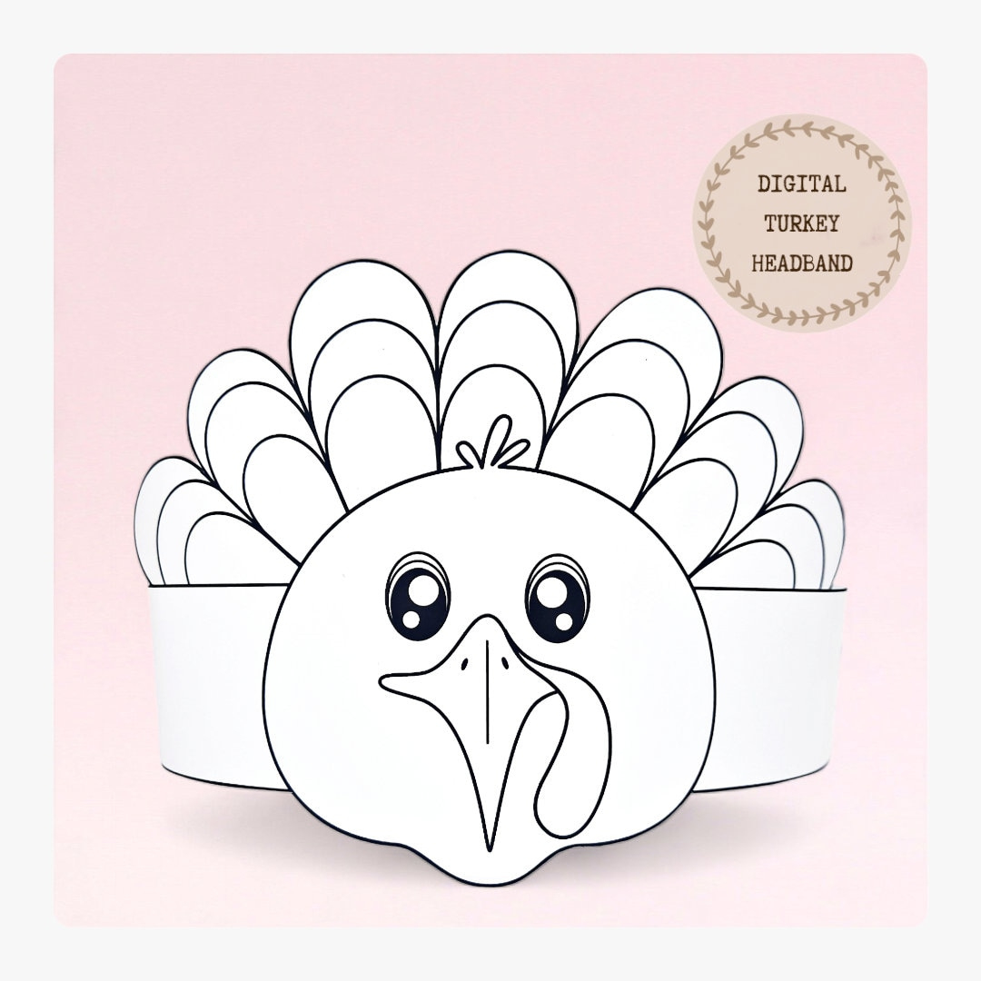 Turkey Paper Coloring Crown,Thanksgiving Paper Hat For Kids throughout Thanksgiving Turkey Mask Template