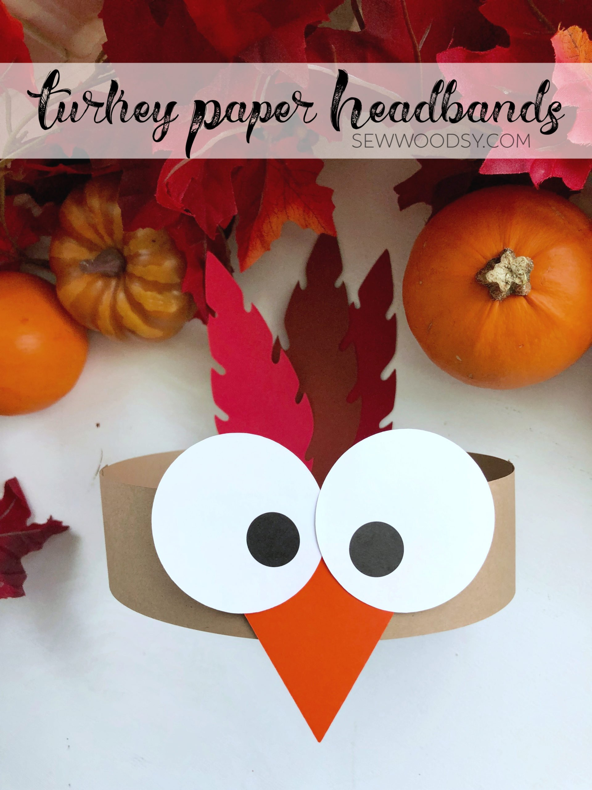 Turkey Paper Headbands - Sew Woodsy in Free Printable Turkey Headband Craft Template