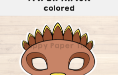 Turkey Paper Mask Printable Thanksgiving Costume Craft Activity throughout Printable Turkey Mask Template