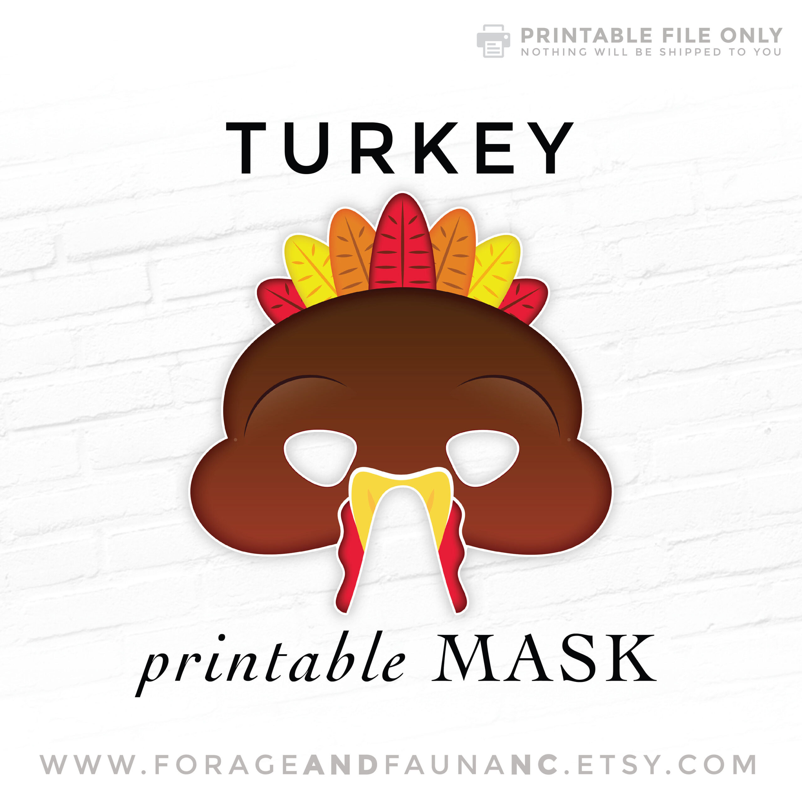 Turkey Printable Costume Face Mask Thanksgiving Printable Bird pertaining to Turkey Mask Template