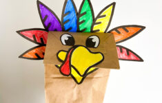 Turkey Puppet Kids Craft With Free Printable – Raising Veggie Lovers within Turkey Paper Bag Puppet Templates Free