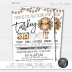 Turkey Shoot Golf Flyer: Thanksgiving Fundraiser (Diy Editable Within Turkey Shoot Flyer Template