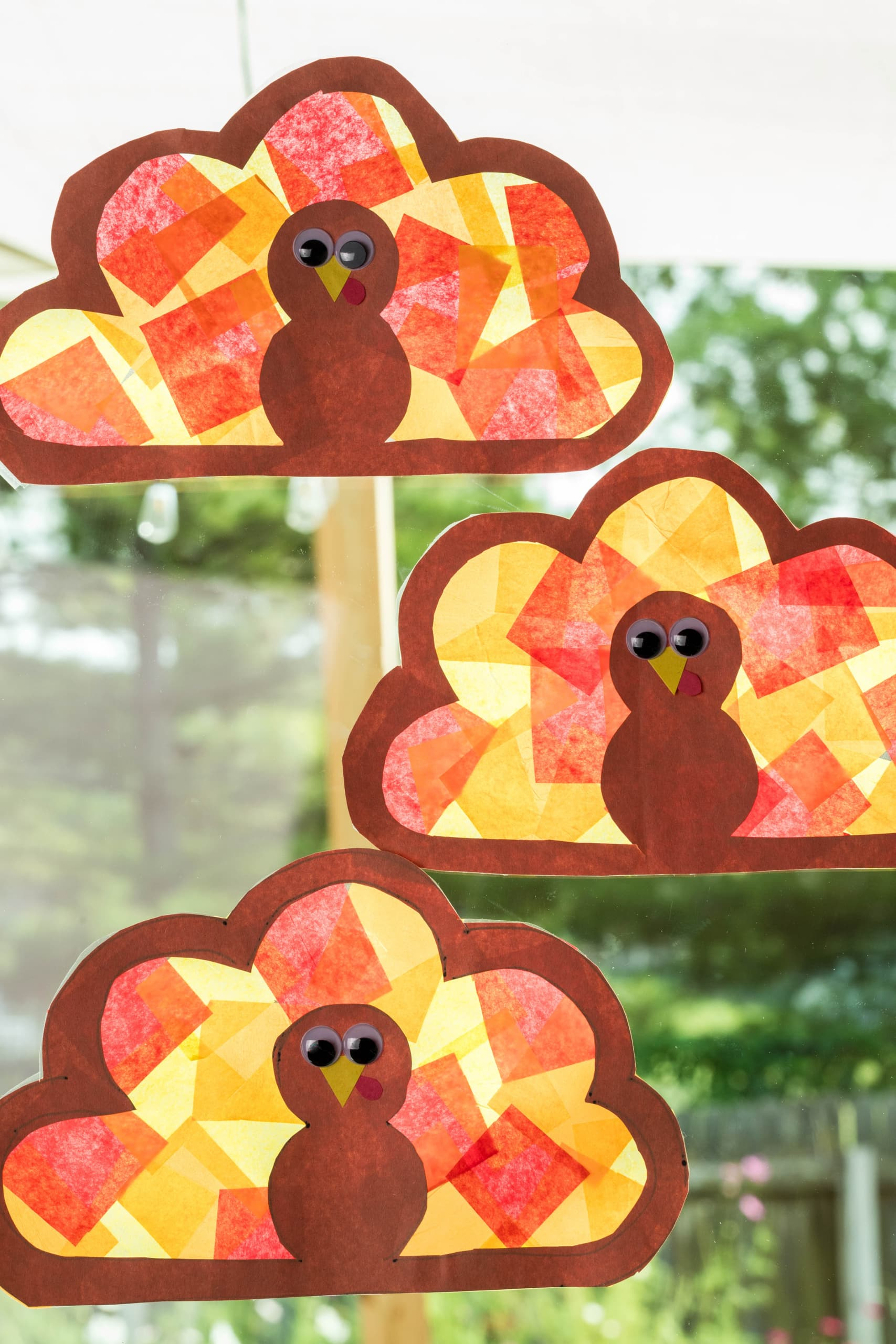 Turkey Suncatchers - Kids Activity Zone for Tissue Paper Turkey Template