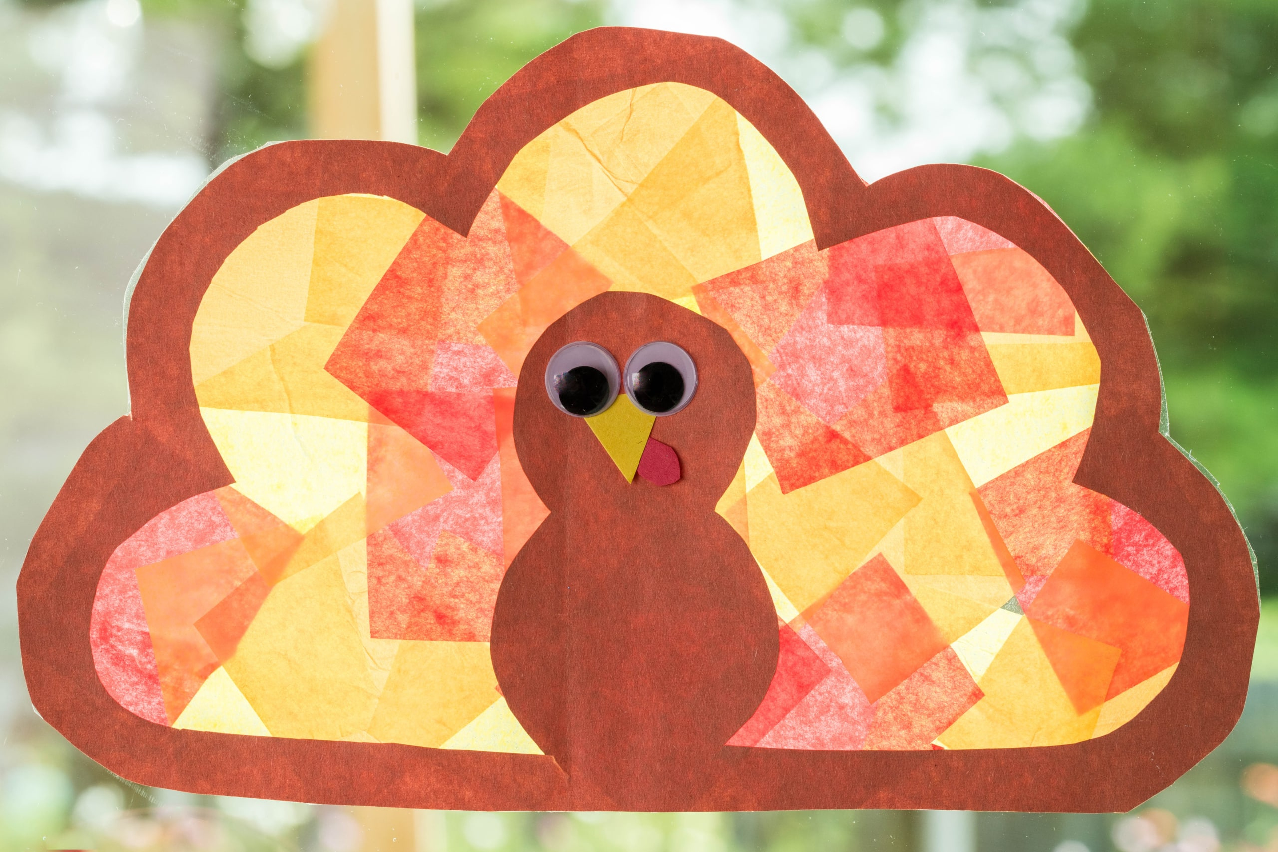 Turkey Suncatchers - Kids Activity Zone pertaining to Tissue Paper Turkey Craft Template