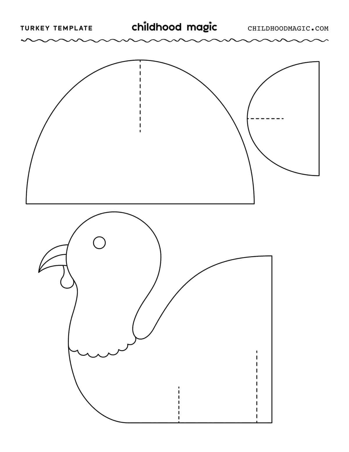 Turkey Template - Childhood Magic pertaining to 3d Paper Turkey Template