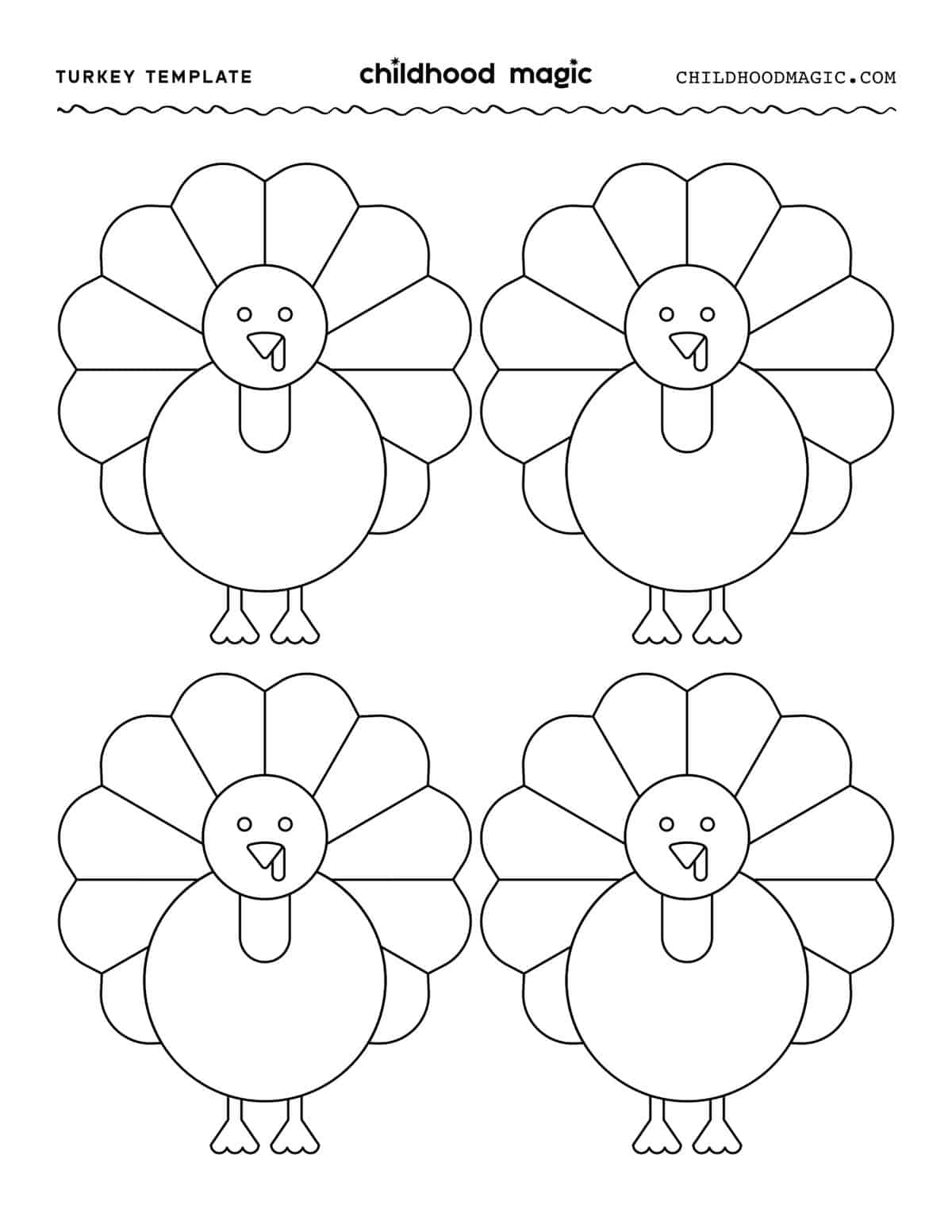 Turkey Template - Childhood Magic within Small Printable Turkey Template