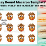Turkey Thanksgiving Round Macaron Template   Etsy Inside Turkey Macaron Template