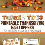 Turkey Toes Thanksgiving Bag Toppers   Spot Of Tea Designs Throughout Free Turkey Toes Template