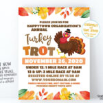 Turkey Trot Flyer, Thanksgiving Fundraiser Flyer, Turkey Intended For Turkey Trot Design Templates