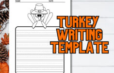 Turkey Writing Template, Thanksgiving Writing Template, Fall within Turkey Writing Template Free
