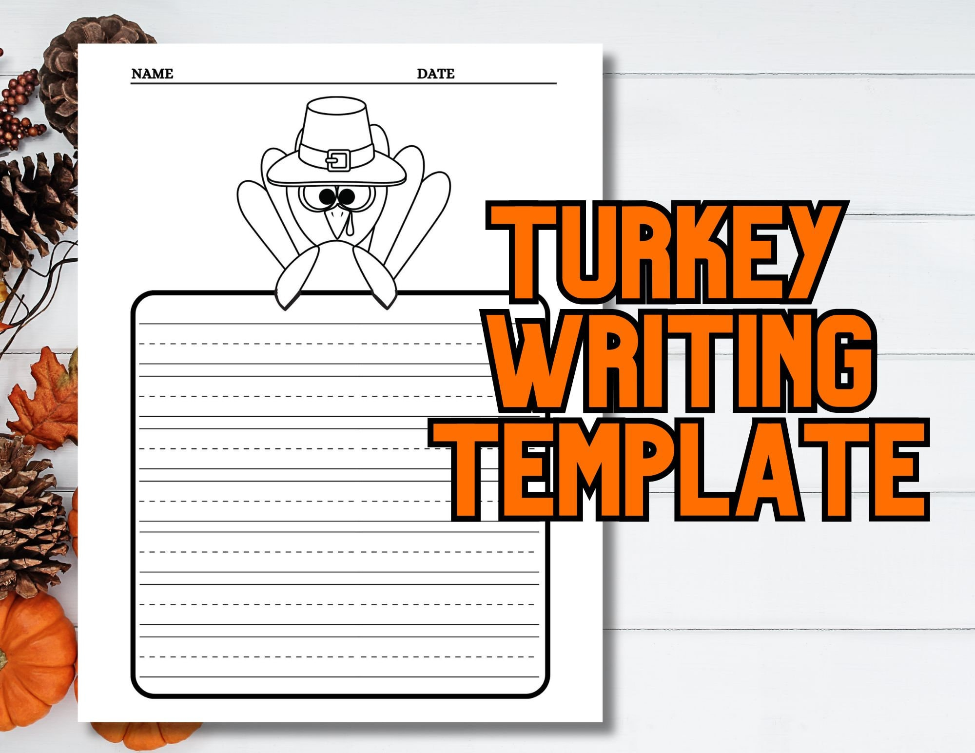 Turkey Writing Template, Thanksgiving Writing Template, Fall within Turkey Writing Template Free