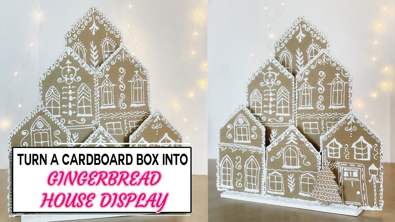 Turn A Cardboard Box Into A Gingerbread House Display!! with regard to Gingerbread House Template Cardboard