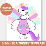 Unicorn Turkey   Etsy With Regard To Unicorn Disguise A Turkey Template