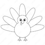 Vector Illustration Of Thanksgiving Turkey Isolated On White With Regard To Turkey Outline Template