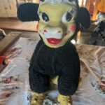 Vintage 1950'S Bijou Rubber Face Cow Stuffed Plush Toy Face, Feet With Free Elsie Turkey Disguise Template