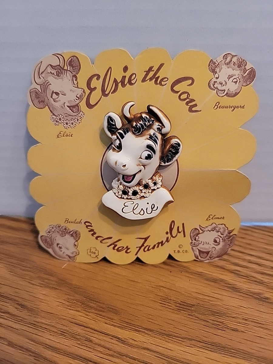 Vintage Elsie The Cow Borden Dairy Pin Celluloid Plastic for Free Elsie Turkey Disguise Template