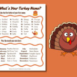 What'S Your Turkey Name? Free Thanksgiving Game Printable Activity Regarding Turkey Name Tag Template