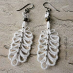 Yarnplayer'S Tatting Blog: Tatted Feather Earrings With Regard To Folded Feather Earring Template