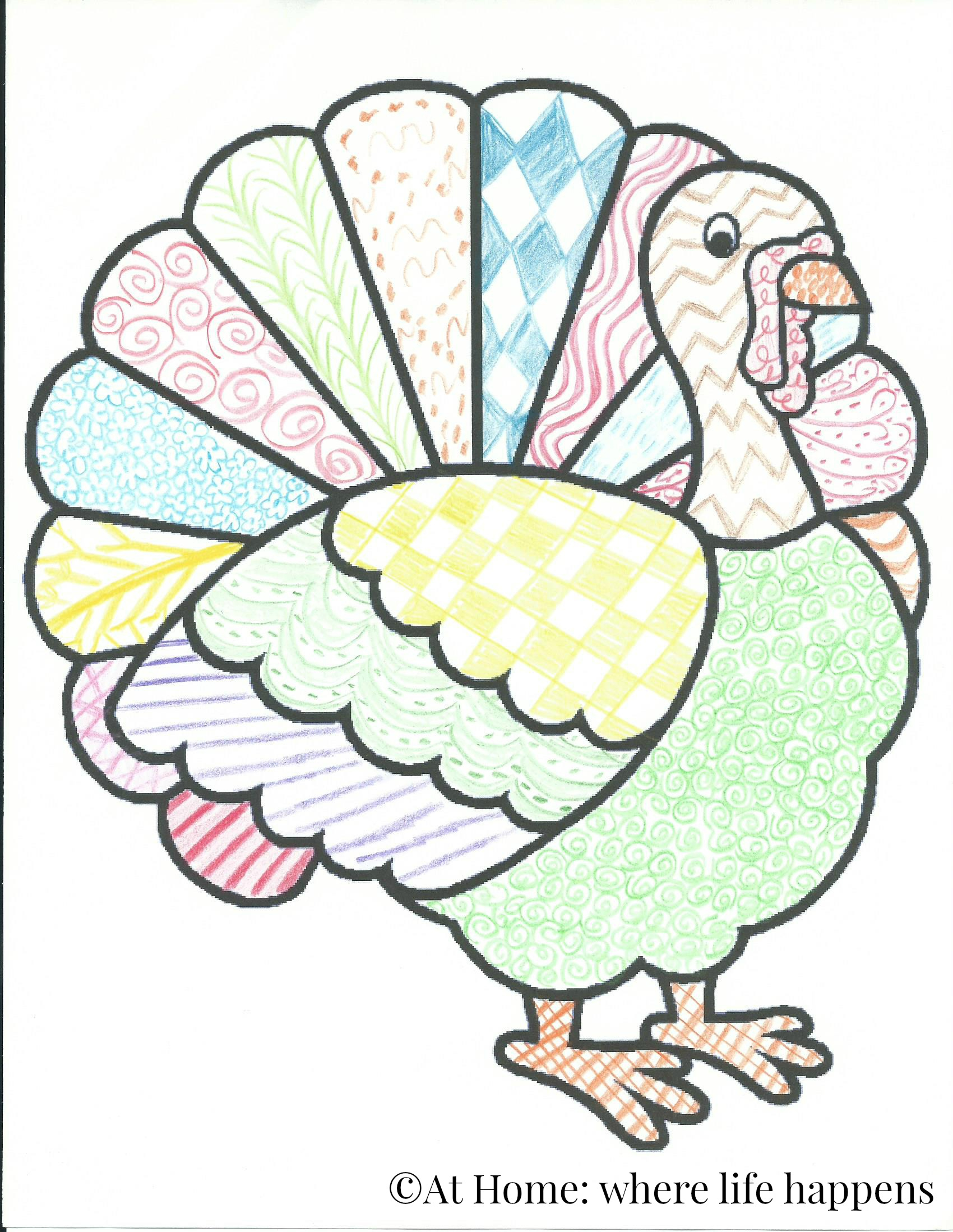 Z Is For … Zentangle | At Home regarding Zentangle Turkey Template