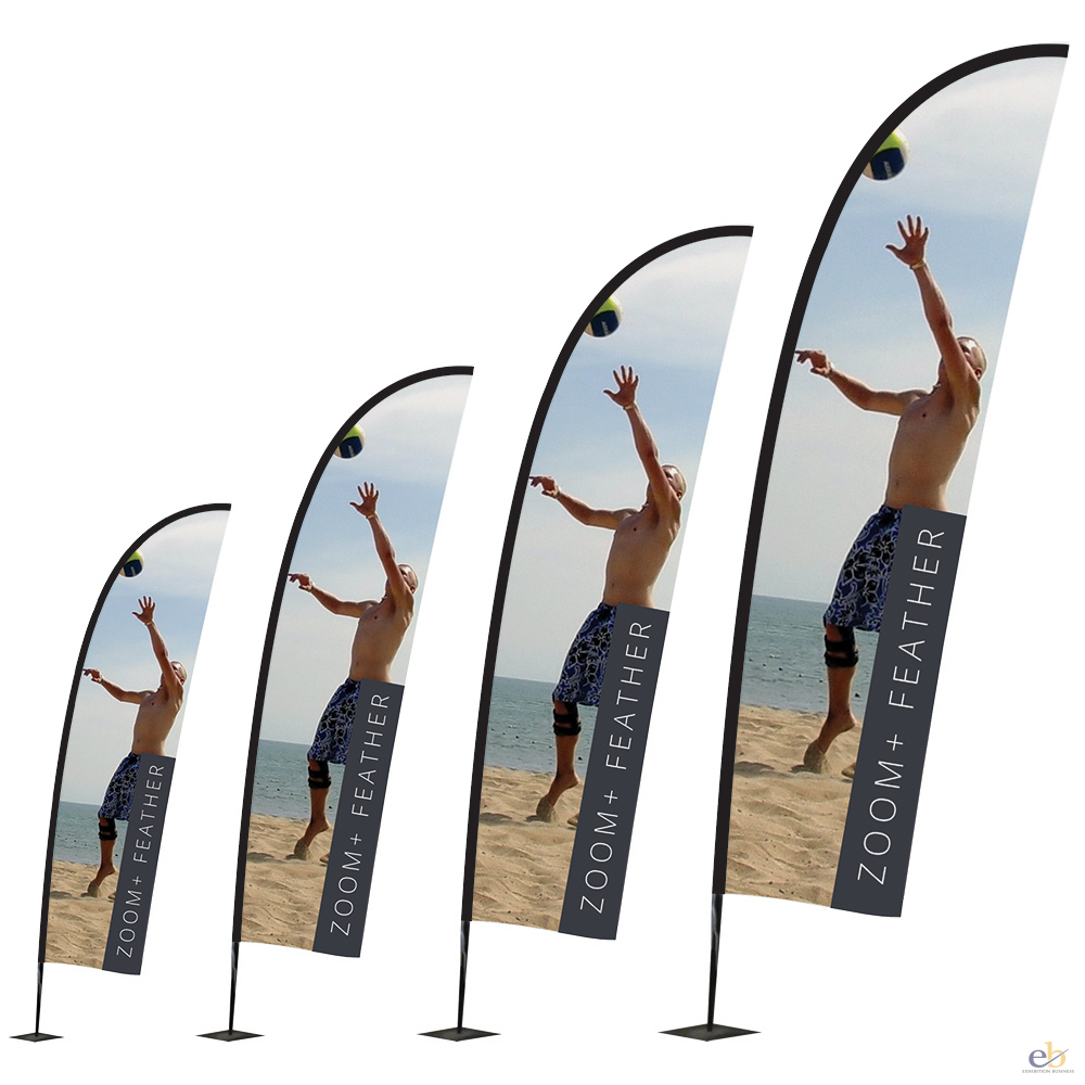 Zoom Feather Flags With Graphics - The Exhibition Business regarding Zoom Feather Flag Template