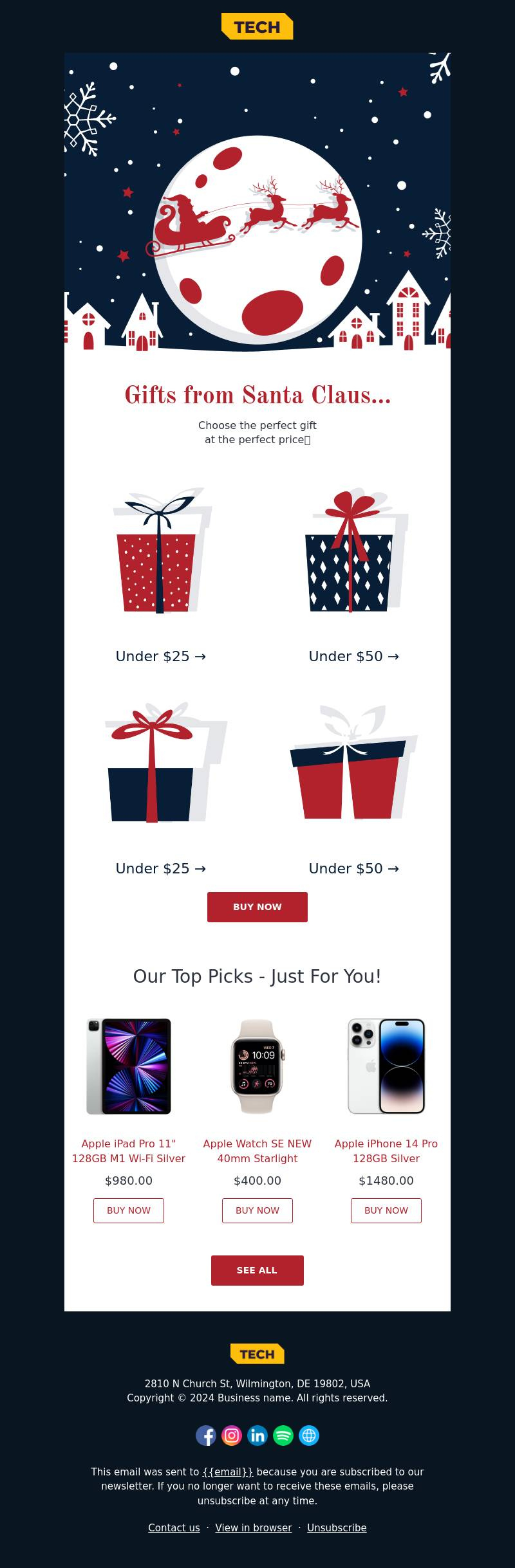 11 Best Holiday Email Templates For Christmas And New Year pertaining to Apple Mail Template Christmas