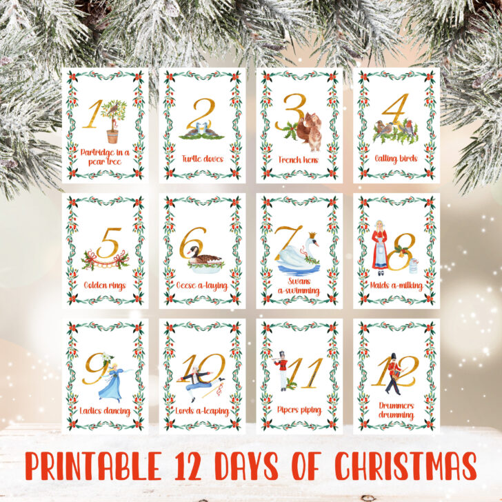 12 Days of Christmas Printable Template 12 Days of Christmas Printable Template