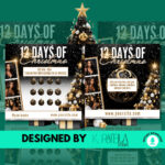 12 Days Of Christmas Flyer Package, Canva Flyer Template, Canva Pertaining To 12 Days Of Christmas Poster Template