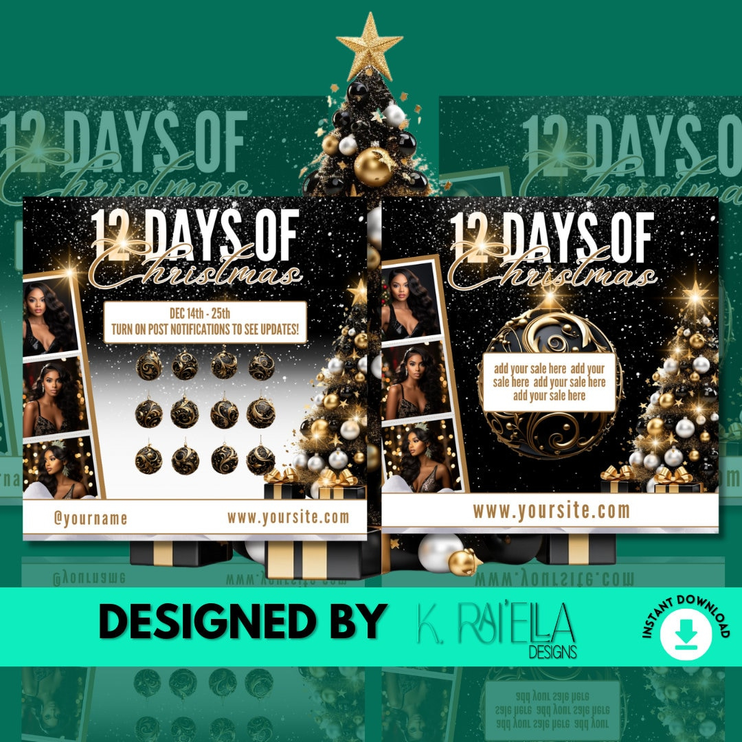 12 Days Of Christmas Flyer Package, Canva Flyer Template, Canva pertaining to 12 Days Of Christmas Poster Template