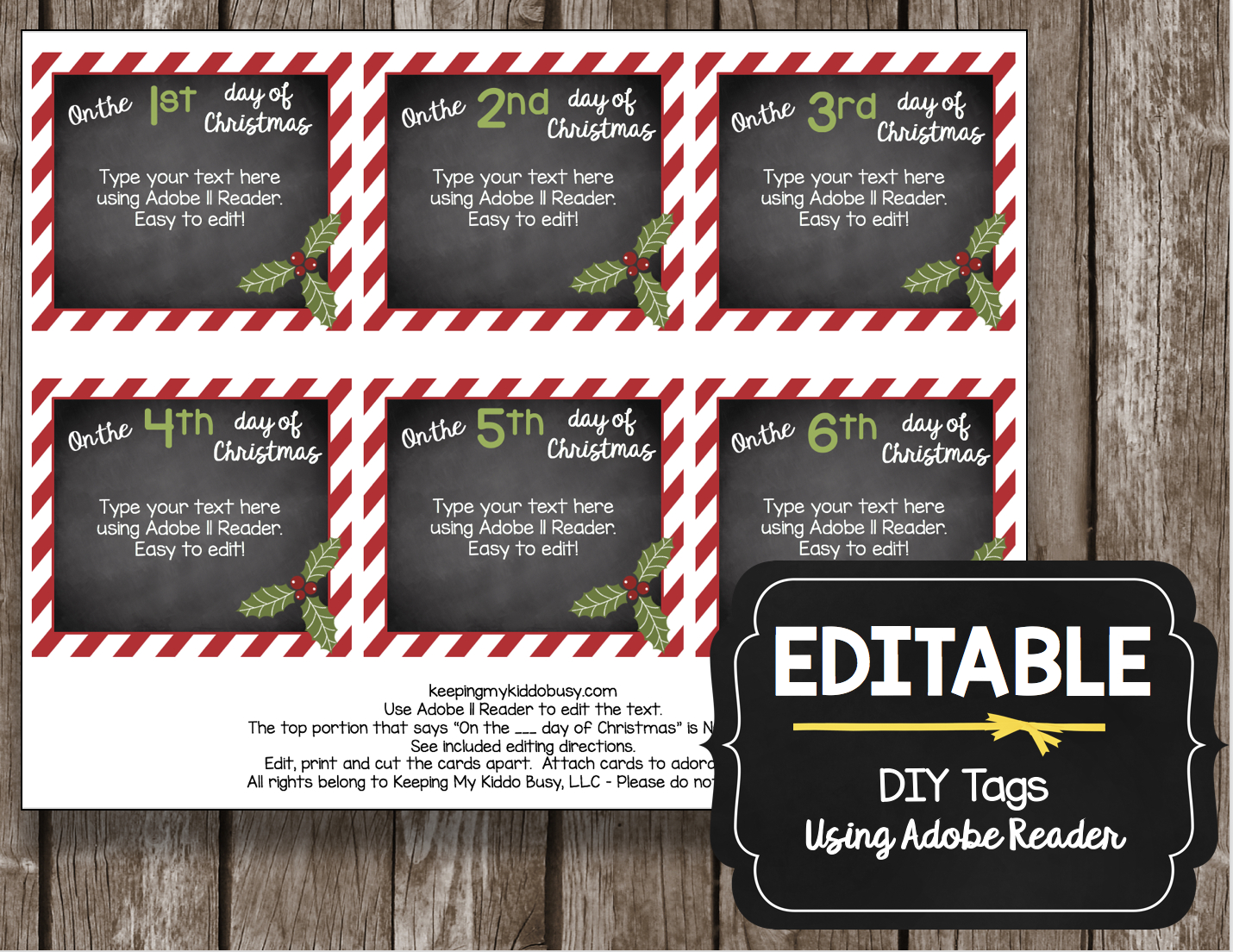 12 Days Of Christmas - Free Cards! — Keeping My Kiddo Busy in 12 Days Of Christmas Card Template