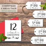 12 Days Of Christmas Geschenkanhänger & Karte. Sofortiger Download Throughout 12 Days Of Christmas Card Template