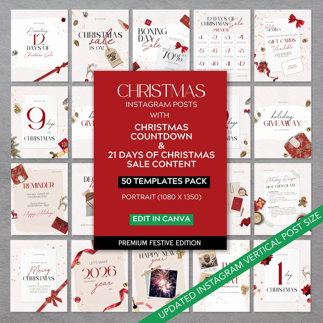 12 Days Of Christmas Instagram Templates For Retail Shops within 12 Days Of Christmas Sale Template