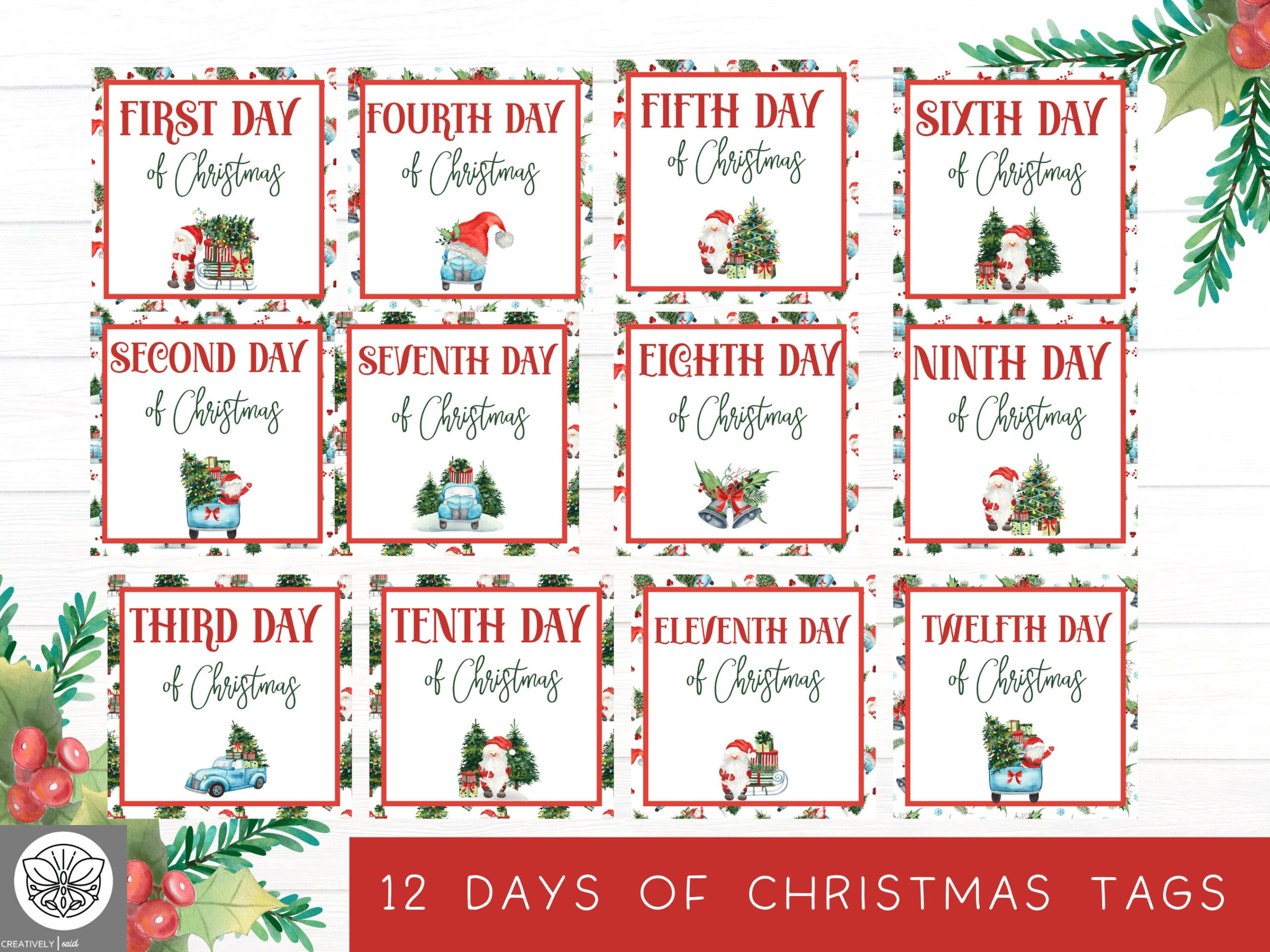 12 Days Of Christmas Tags | Twelve Days Of Christmas | Printable throughout 12 Days Of Christmas Template