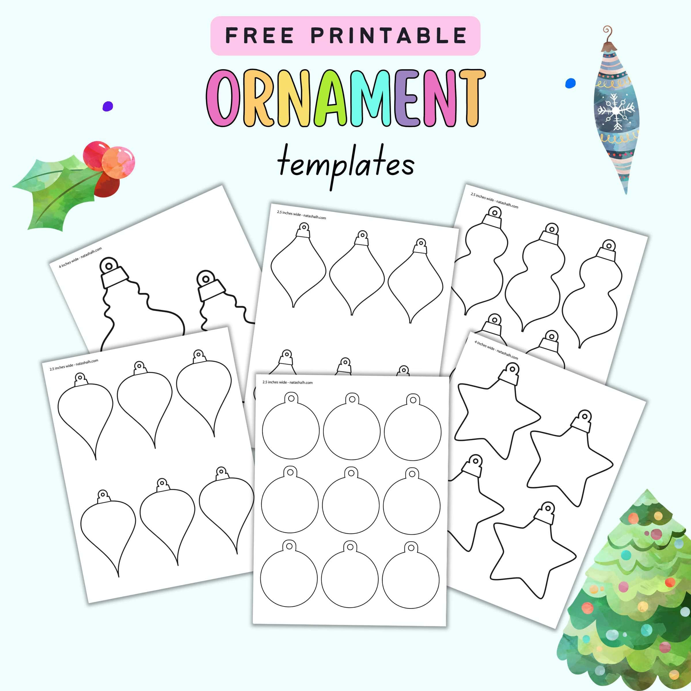 13+ Free Printable Christmas Ornament Templates - The Artisan Life in Christmas Decoration Template Free Printable