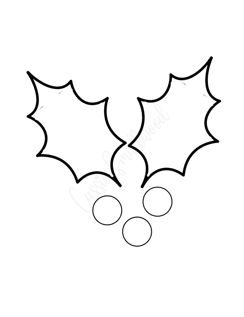 14 Holly Leaf Templates - Cassie Smallwood for Christmas Holly Template Printable
