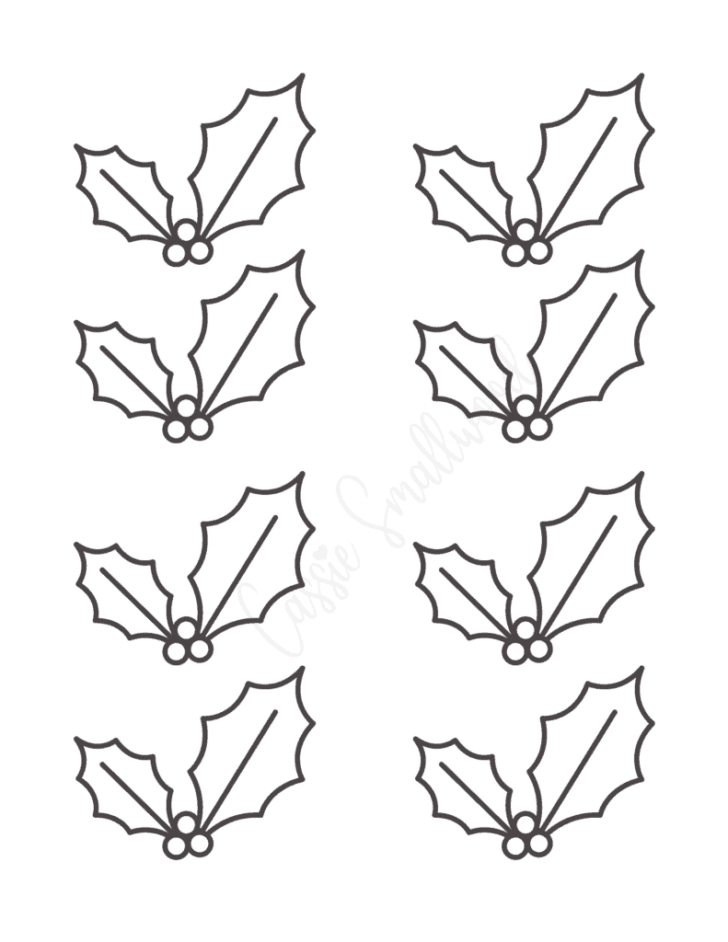 Christmas Holly Leaf Template