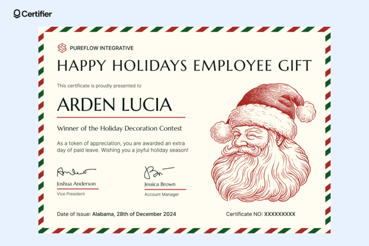 Christmas Gift Certificate Free Template