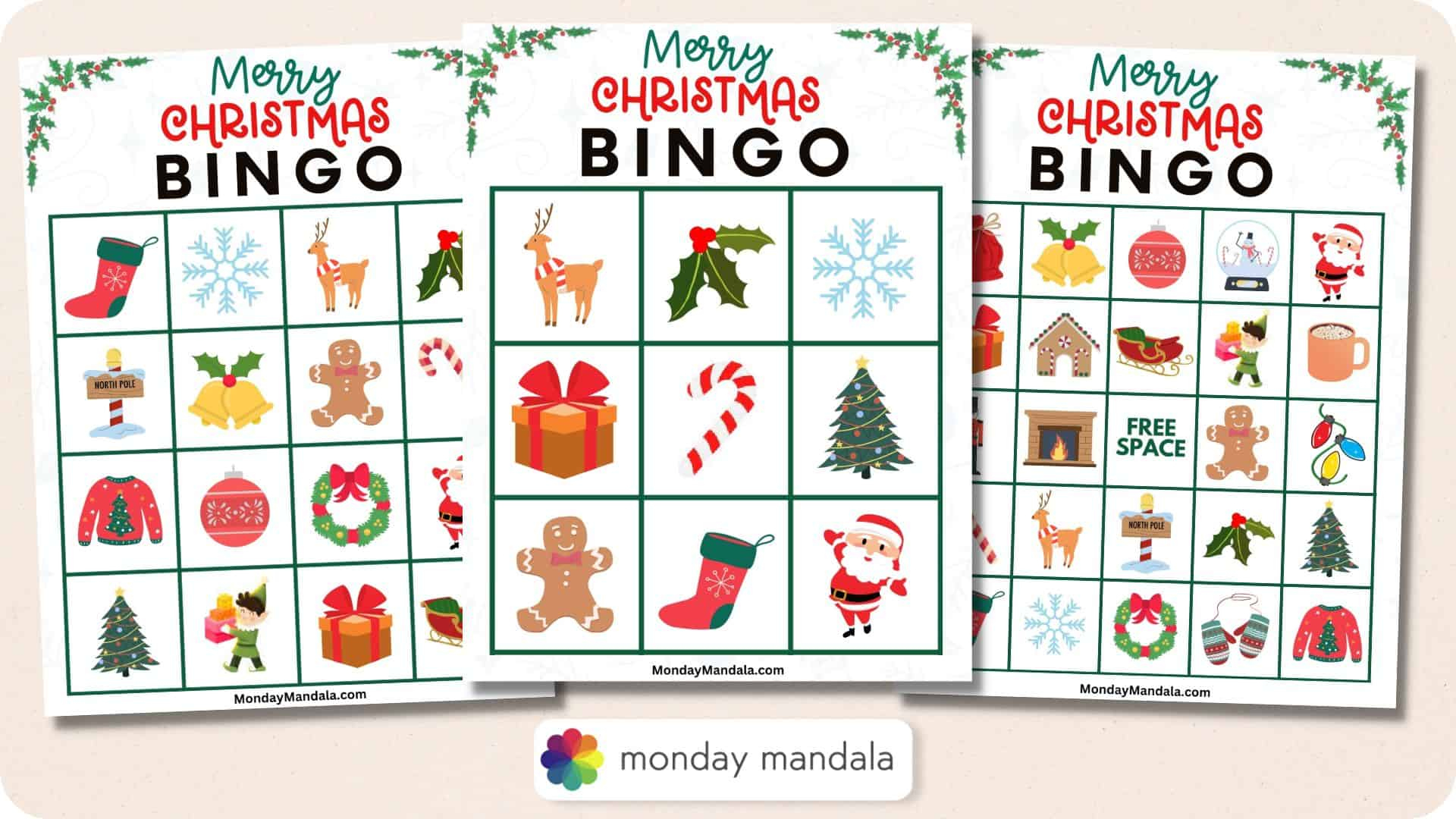 180 Christmas Bingo Cards (Free Pdf Printables) inside Christmas Bingo Template Free