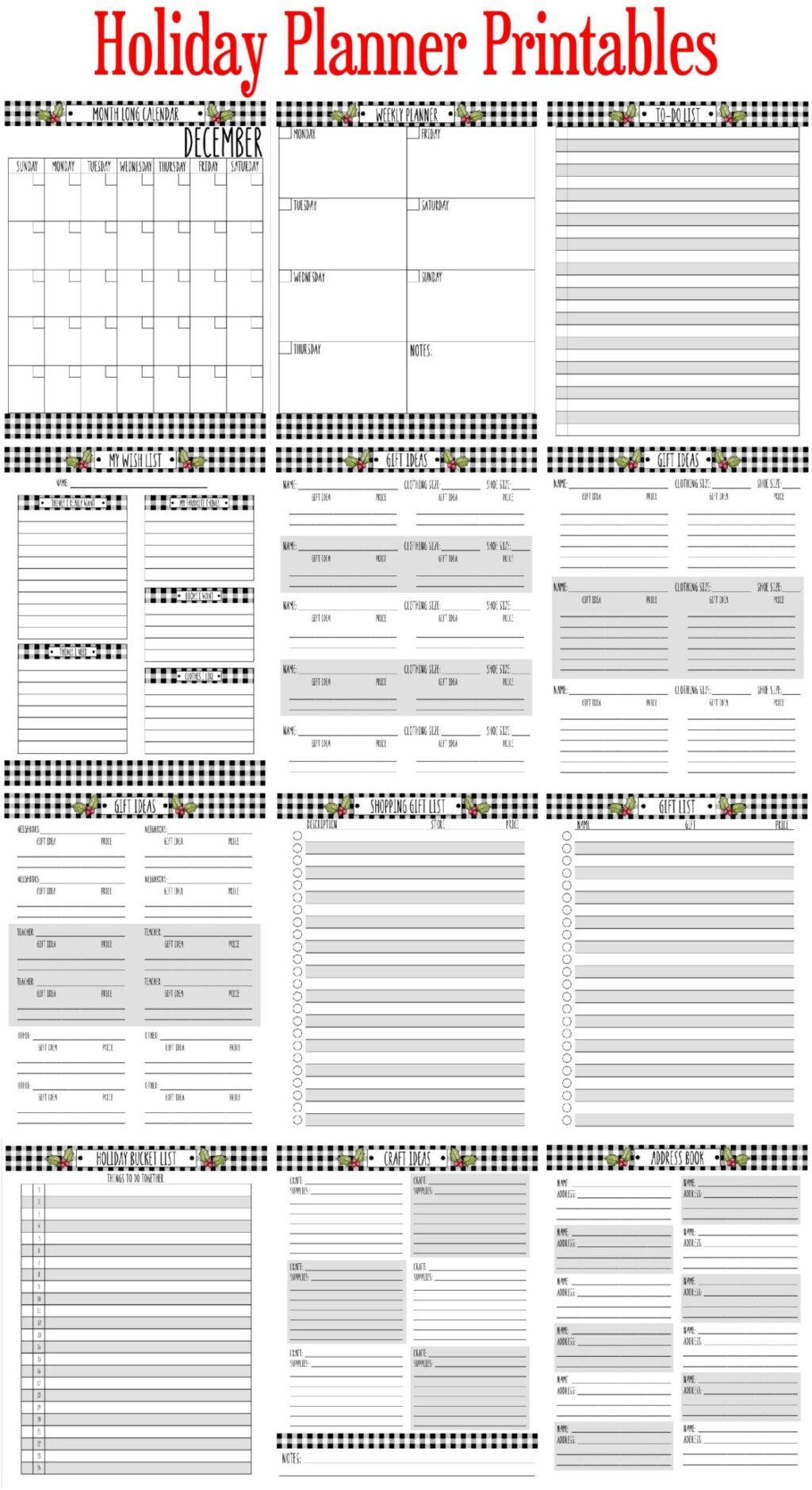 19 Holiday Planner Free Printables - The Scrap Shoppe with regard to Christmas Holiday Planner Template