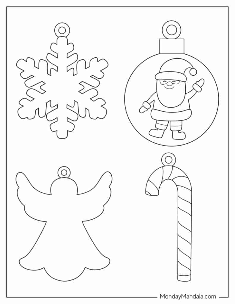 200 Printable Christmas Ornaments (Free Templates) throughout Christmas Decorations Paper Template