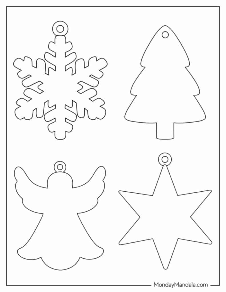 200 Printable Christmas Ornaments (Free Templates) throughout Christmas Decorations Template